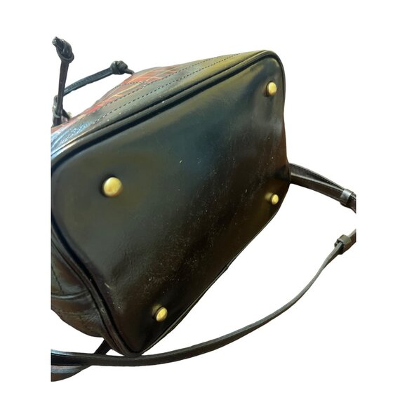 Patricia Nash Tartan Melrose Leather Bucket Bag Purse Plaid Key Fob NWT - Picture 4 of 9